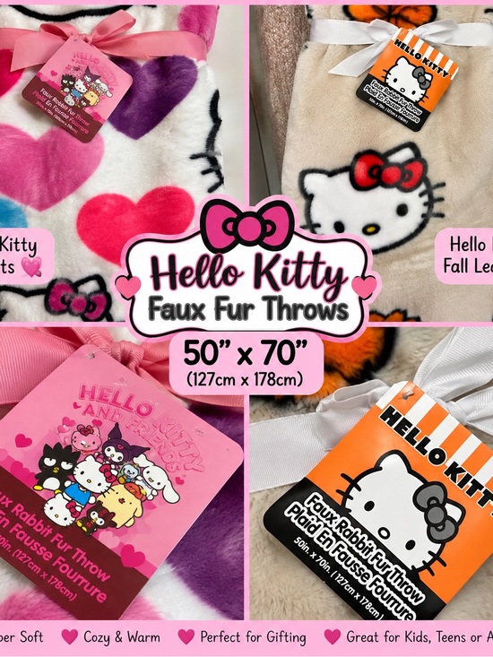 Hello Kitty Other - ✨NWT✨Hello Kitty Faux Fur Throw Blankets